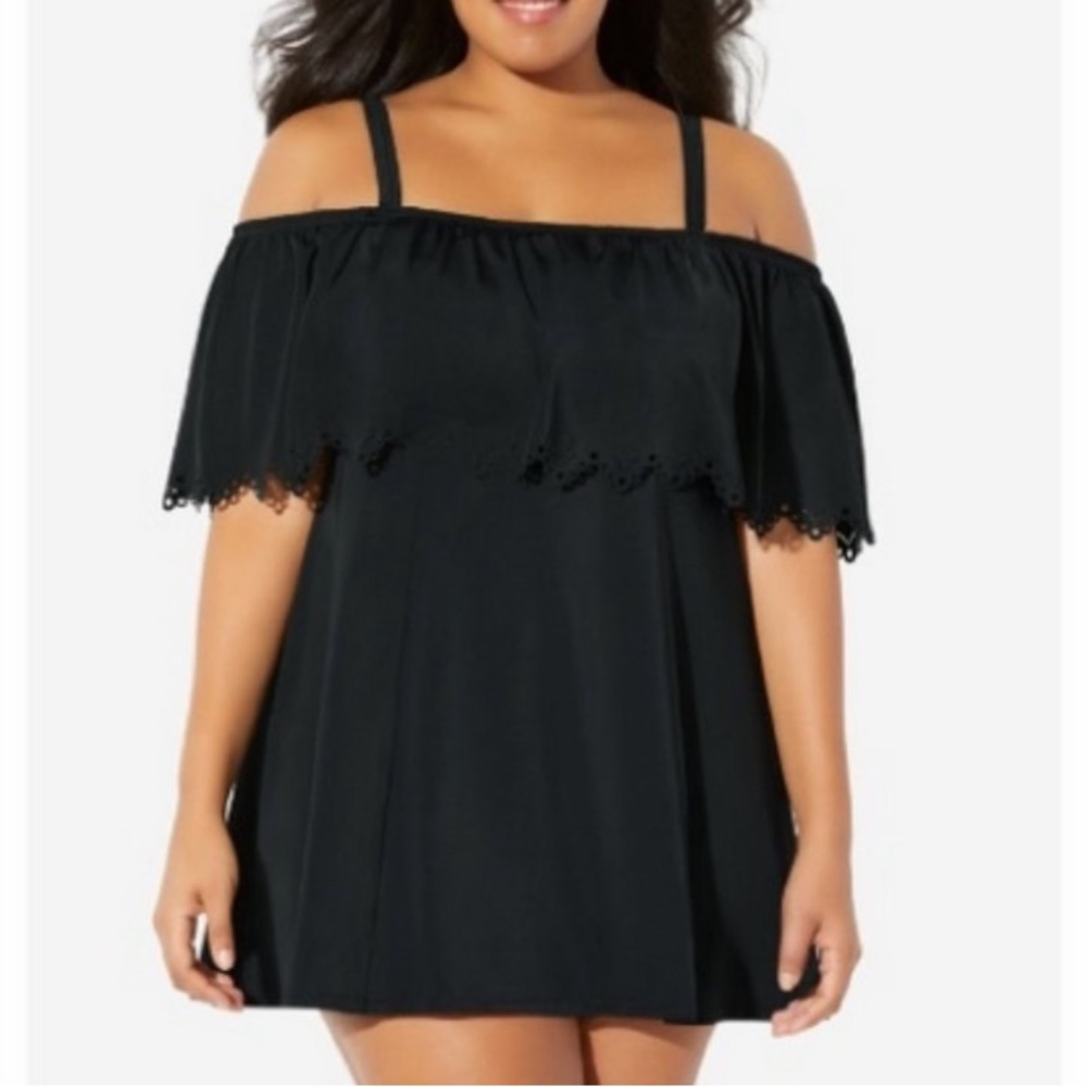 Swimsuits For All Black Lace Coverup